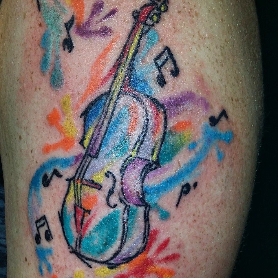Sketch of tattoo art, music angel with violin Stock Illustration by  ©outsiderzone #9942577
